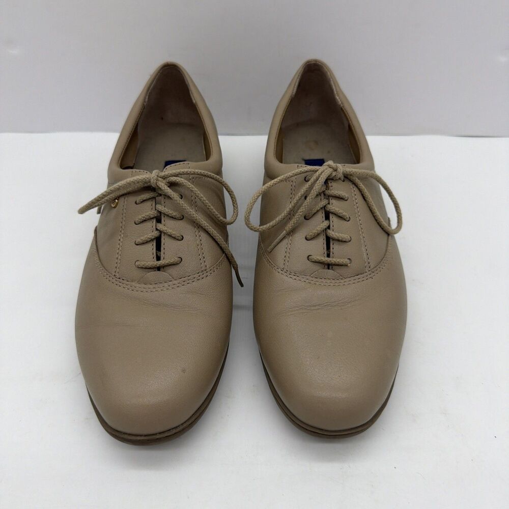 Easy Spirit EsMotion Tan Leather Oxford Comfort Womens Walking Shoe Flats-Size 7